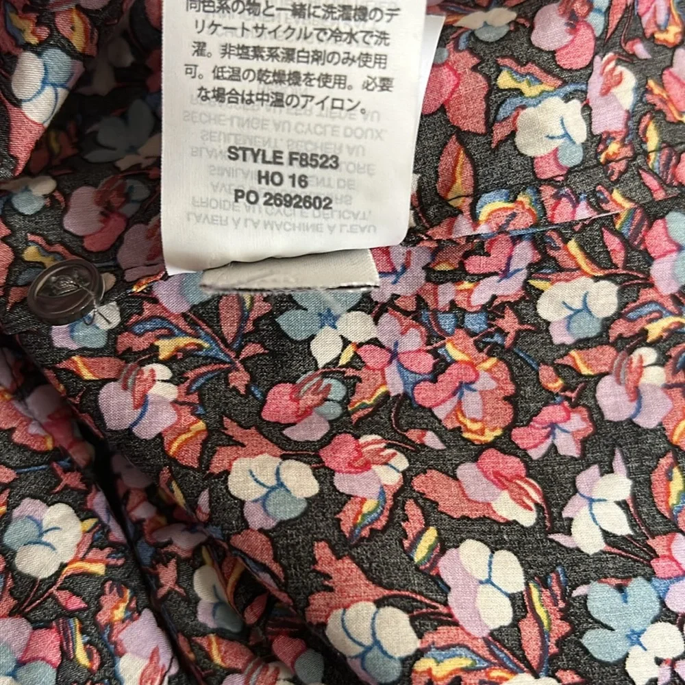 Liberty Art Fabrics x J.Crew Rounded Ruffle Collar Button Up Shirt F8523 Size 6 - Picture 7 of 8